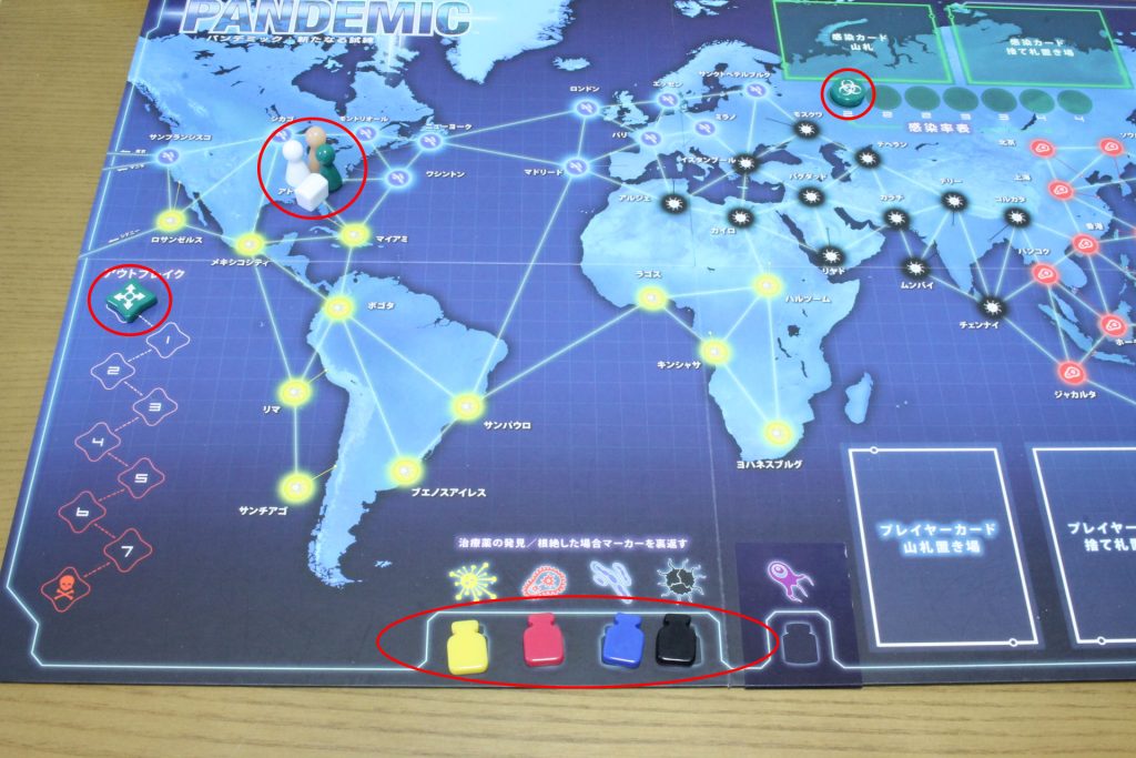 ゲームボード上にコマを配置